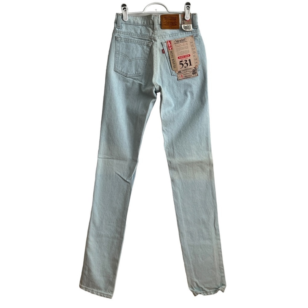 NWT Vintage Premium Levi’s 531 Super Slim Jeans High Waisted Leather Tag *Flawed